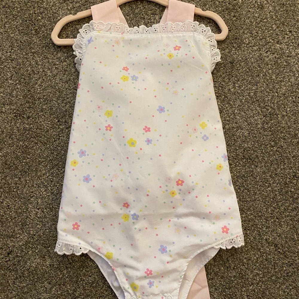 NWT The Beaufort Bonnet Company White and Pink Bodysuit One Piece